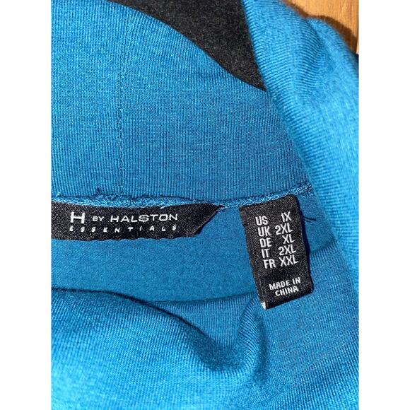 H By Halston Short Sleeve Teal Swing High Low Dress Stretch Comfort Size XXL - Picture 3 of 6